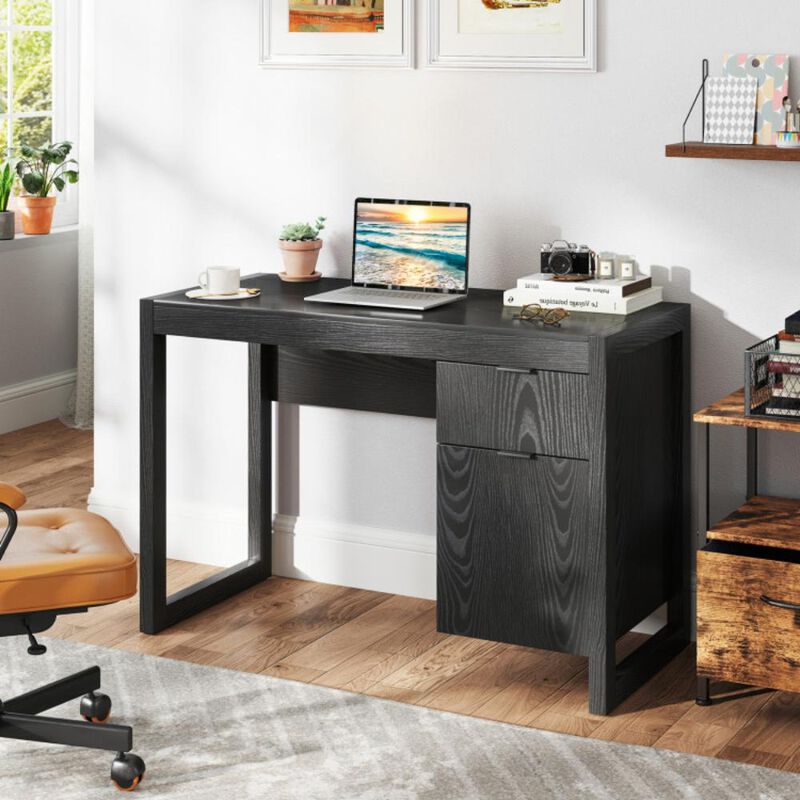 Hivvago Modern Computer Desk Writing Workstation with Cabinet and Drawer