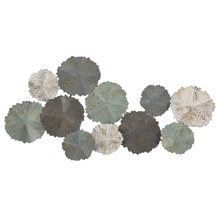 48" Abstract Lotus Metal Floral Wall Art Decor
