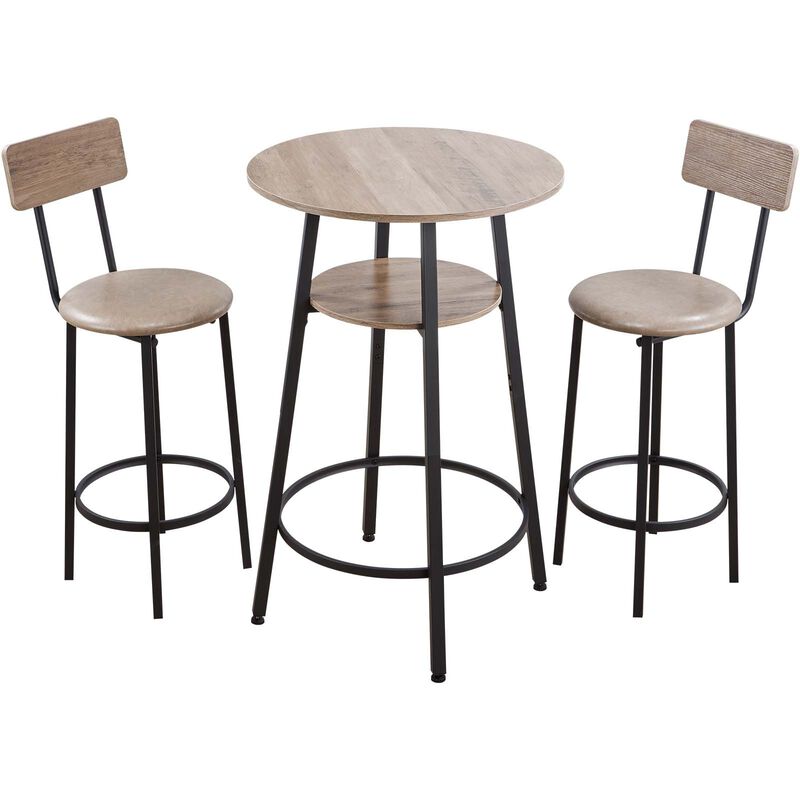 3-Piece Pub Table Set with 2 Chairs for Breakfast Corner image number 0