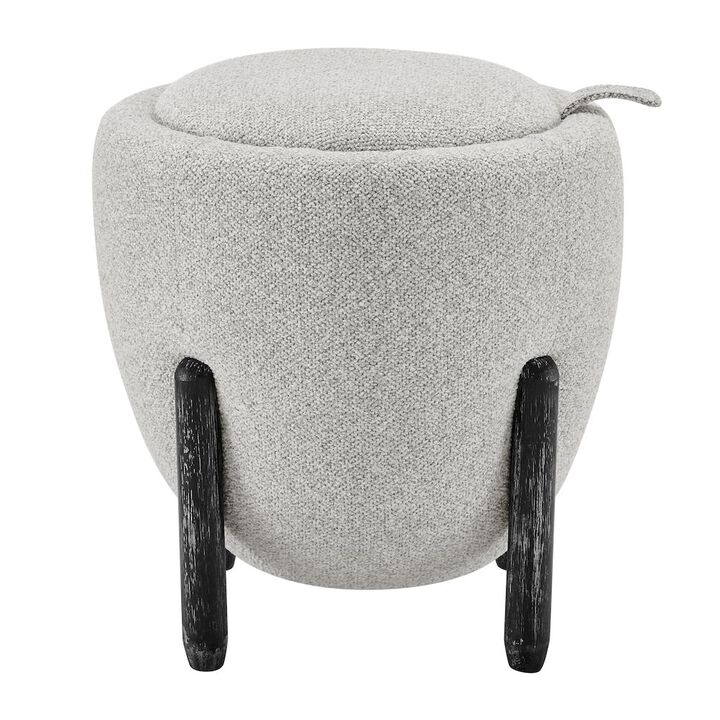 Murphy Fabric Storage Ottoman, Horizon Gray