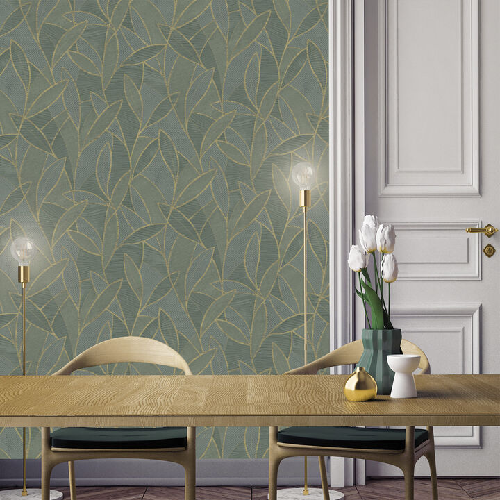 Carved Leaf Wallpaper