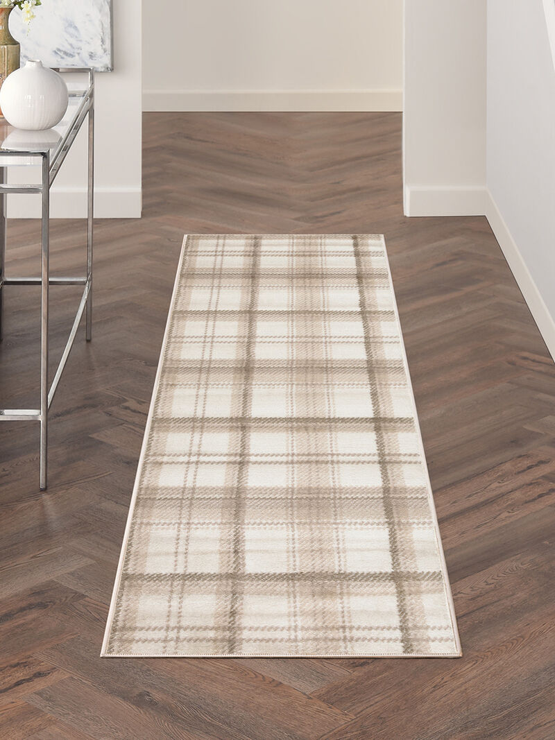 Grafix GRF03 Ivory/Beige 2'3" x 7'6" Rug image number 1