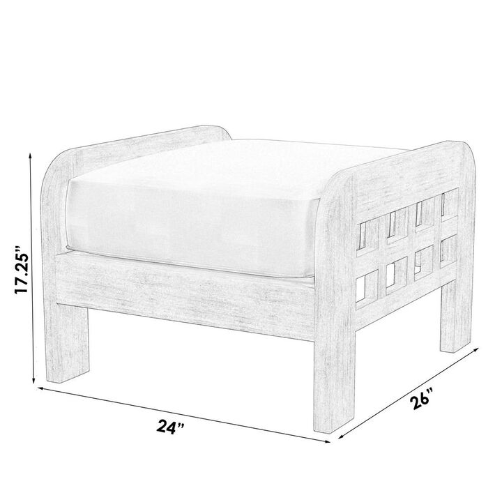 Butler Specialty Monhegan Teak Outdoor Ottoman, Light Brown