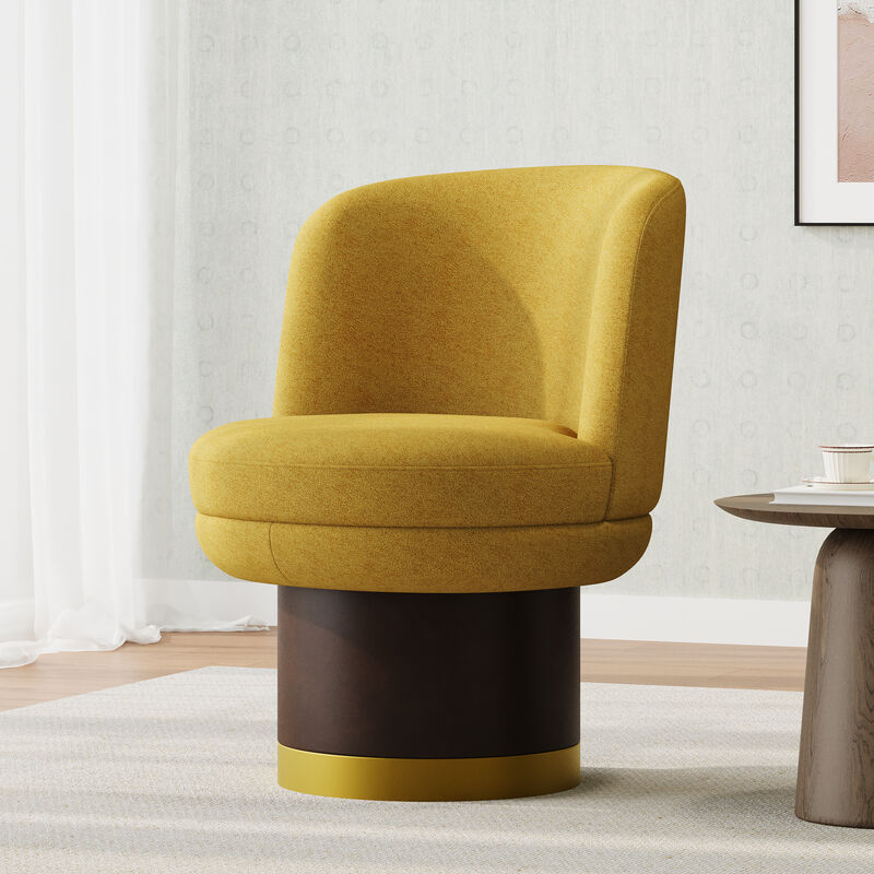 Merax Modern Round Chenille 360&deg; Swivel Accent Chair image number 1