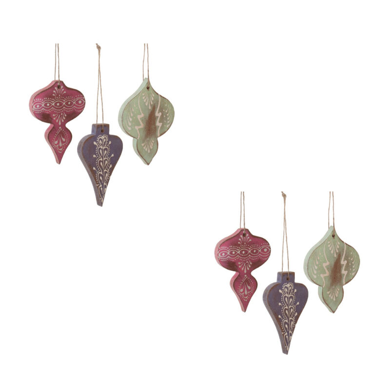 Wood Finial Ornament (Set of 12)