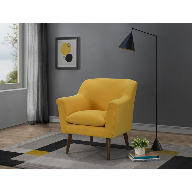 Shelby Yellow Woven Fabric Oversized Armchair