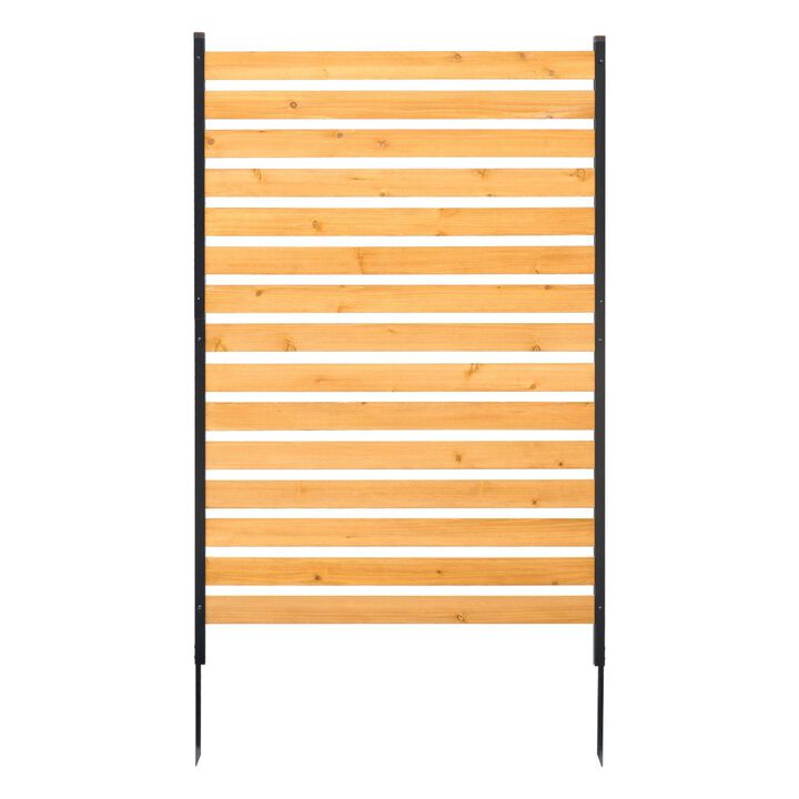 1-Panel Wood Fence Screen for Air Conditioner, Pool, Garden Equipment Enclosure-Natural