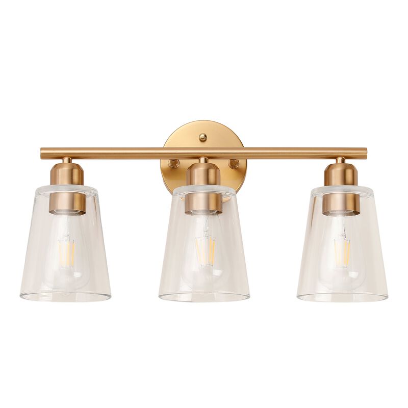 Vanity Light with Tapered Clear Glass Shade and For Hallway or Bathroom image number 1