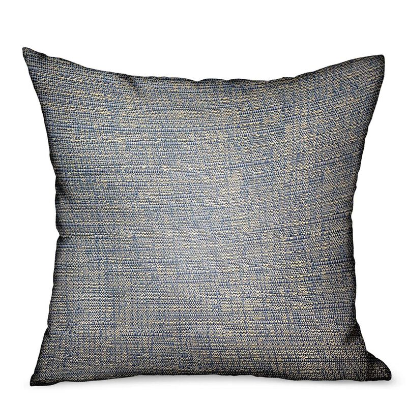 Plutus Brands Oxford Blaze Blue Solid Luxury Outdoor/Indoor Throw Pillow image number 0