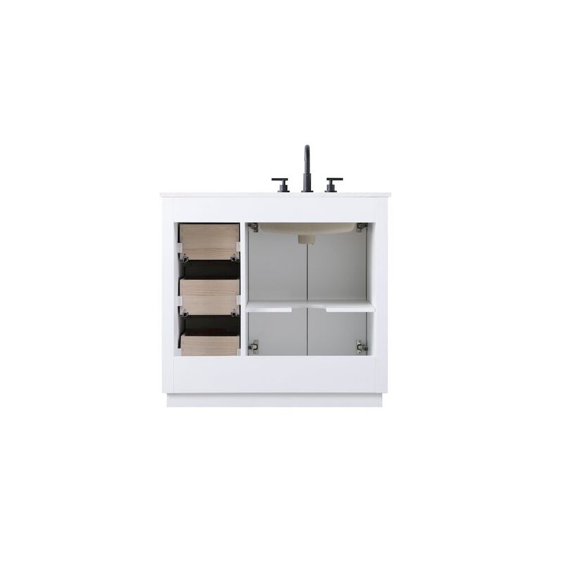 Elegant Kitchen and Bath 36 inch Single Bathroom Vanity in White