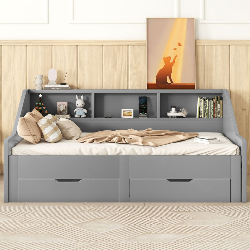 Merax Daybed Bed Frame with Storage image number 1