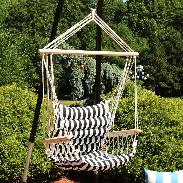 Sunnydaze Polycotton Padded Hammock Chair with Spreader Bar - Stripes