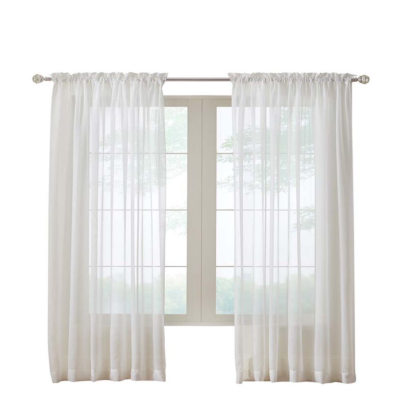 Habitat Rhapsody Voile Sheer Rod Pocket Light Filtering style Allows Natural Light Flow Curtain Panel Shell image number 1
