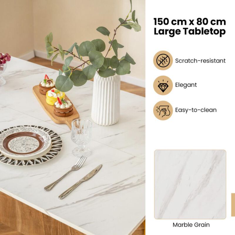 Hivvago 4 Piece Dining Table Set with Bench and 2 Stools