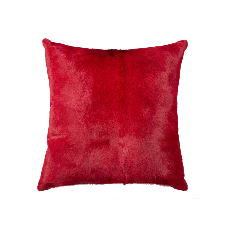 HomeRoots 18" Wine Cowhide Throw Pillow image number 0