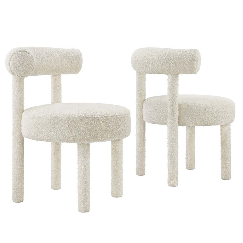 Toulouse Boucle Fabric Dining Chair Set of 2 image number 0