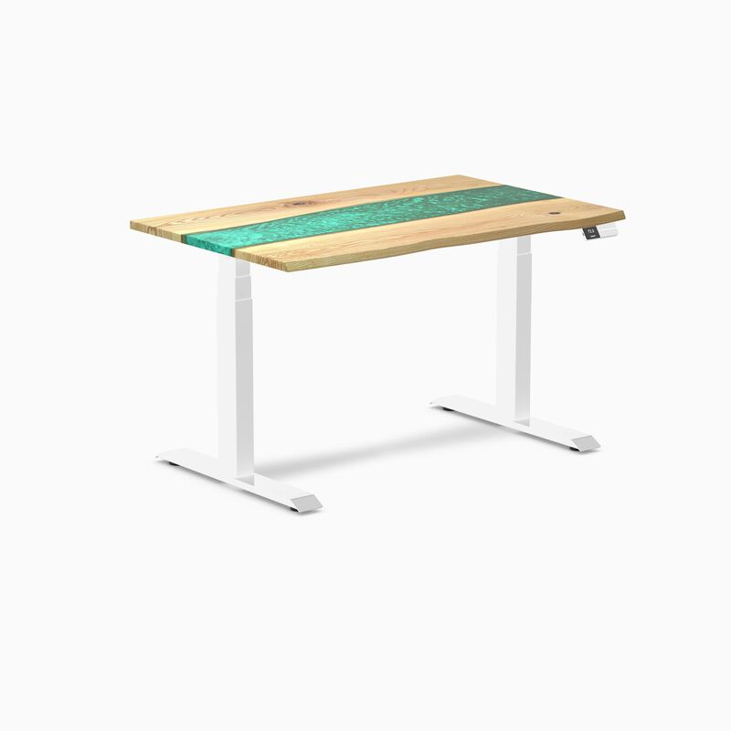 Desky Dual Resin Hardwood Sit Stand Desk image number 0