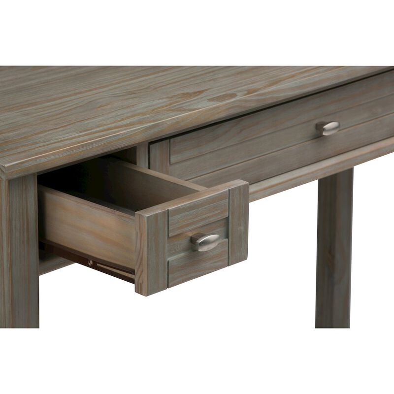 Simpli Home Warm Shaker Solid Wood Desk In Distressed Grey
