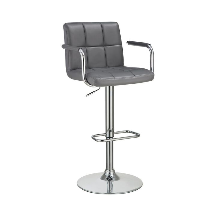 Grid Adjustable Swiveling Bar Stool, Grey