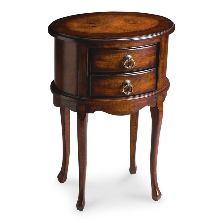Handcrafted Cherry Oval Side Table, Belen Kox