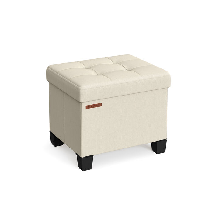 Tufted Storage Ottoman with Legs – Elegant Seating with Lift-Top Lid and Built-In Storage for Pillows or Throws