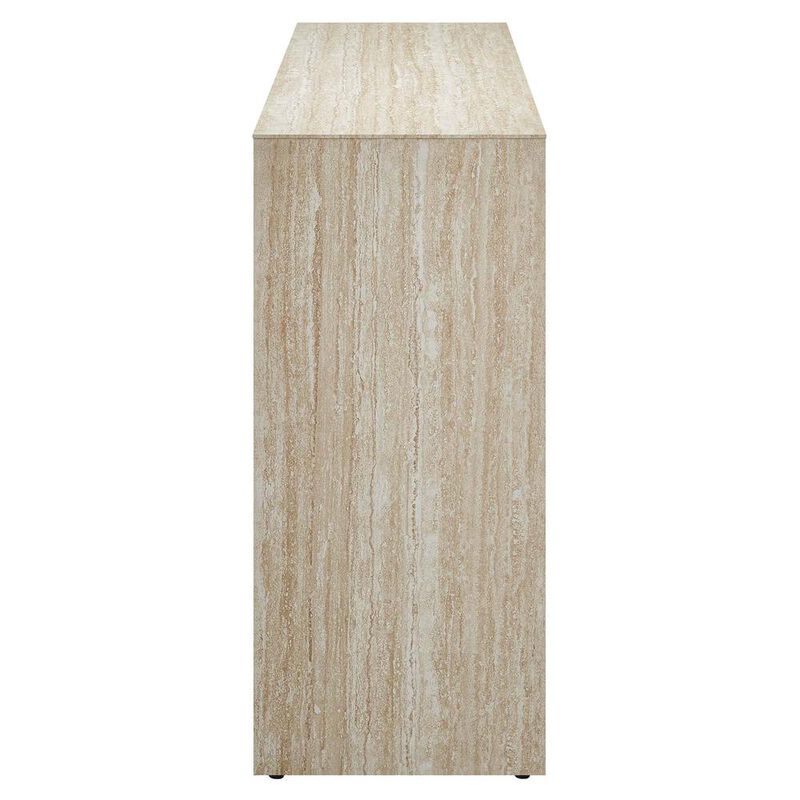 Mirella Faux Travertine Console Table image number 1