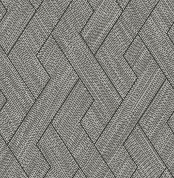 Ember Grey Geometric Basketweave Wallpaper