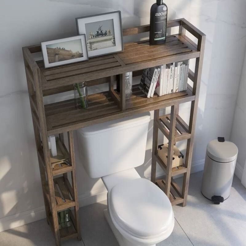 Hivvago Solid Wood Over the Toilet Bathroom Storage Unit
