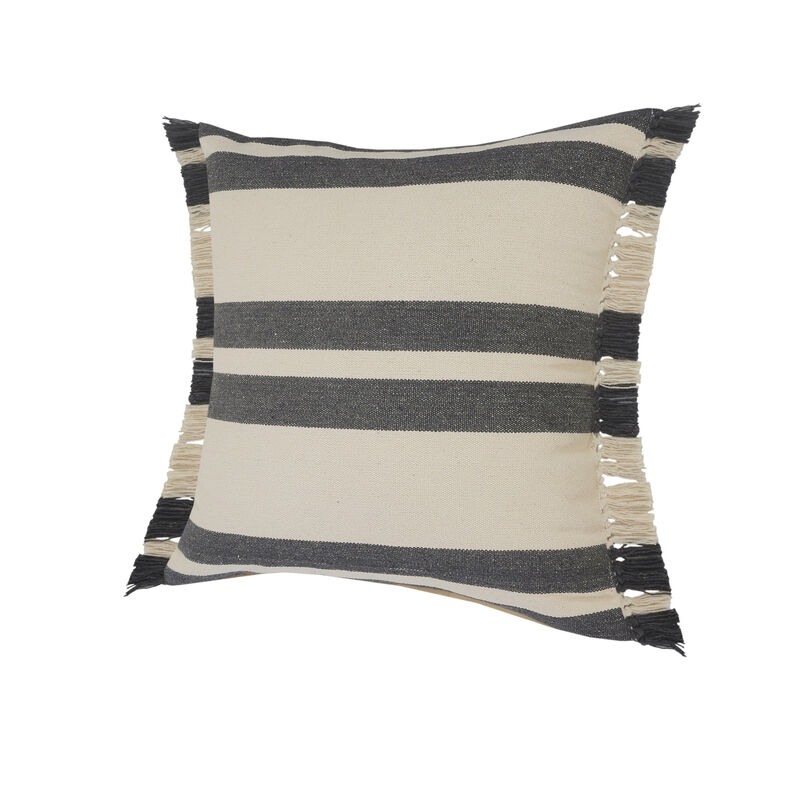 100% Cotton Striped Cushion Pillow &ndash; Zippered Cover for Stylish Decor