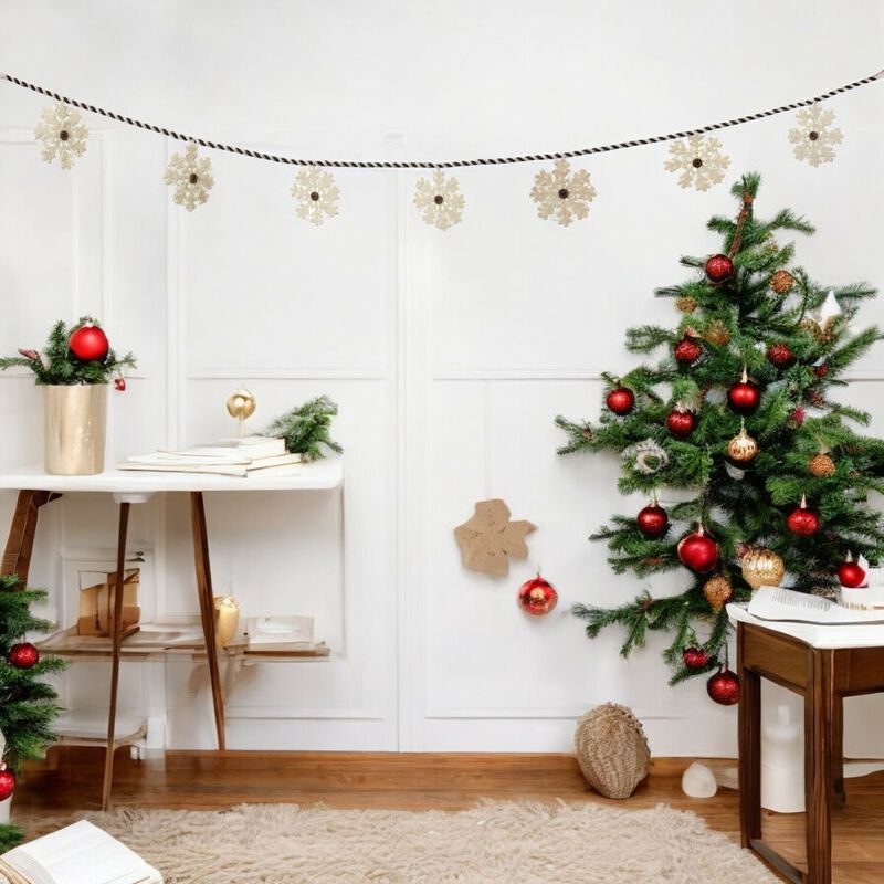 Snowflake Garland for Winter and Holiday Home Décor (Set of 2)