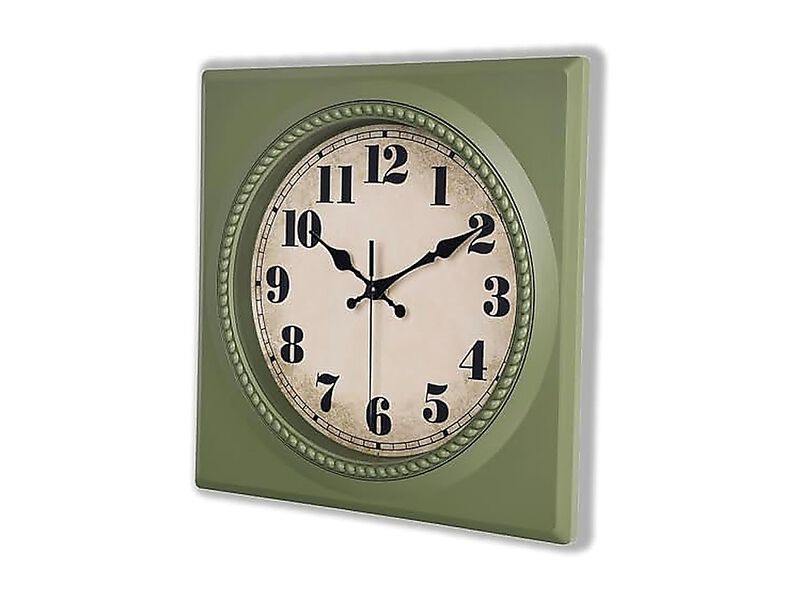 Vintage Wall Clock 1950s Style Retro 50 Mid Century Square Clocks Battery Living image number 0