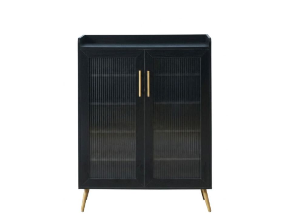 Entryway Shoe Storage Cabinet 5 Tier Adjustable Shelves Black