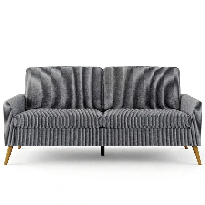 68" Loveseat Sofa, 2-Seater Couch for Small Spaces, Mid Century Modern Love Seat Tool-Free Assembly image number 0