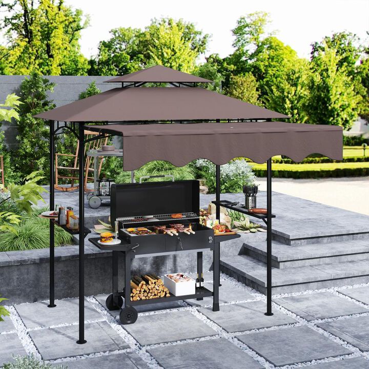 Hivvago 8x5 BBQ Gazebo with Shelves and Hooks