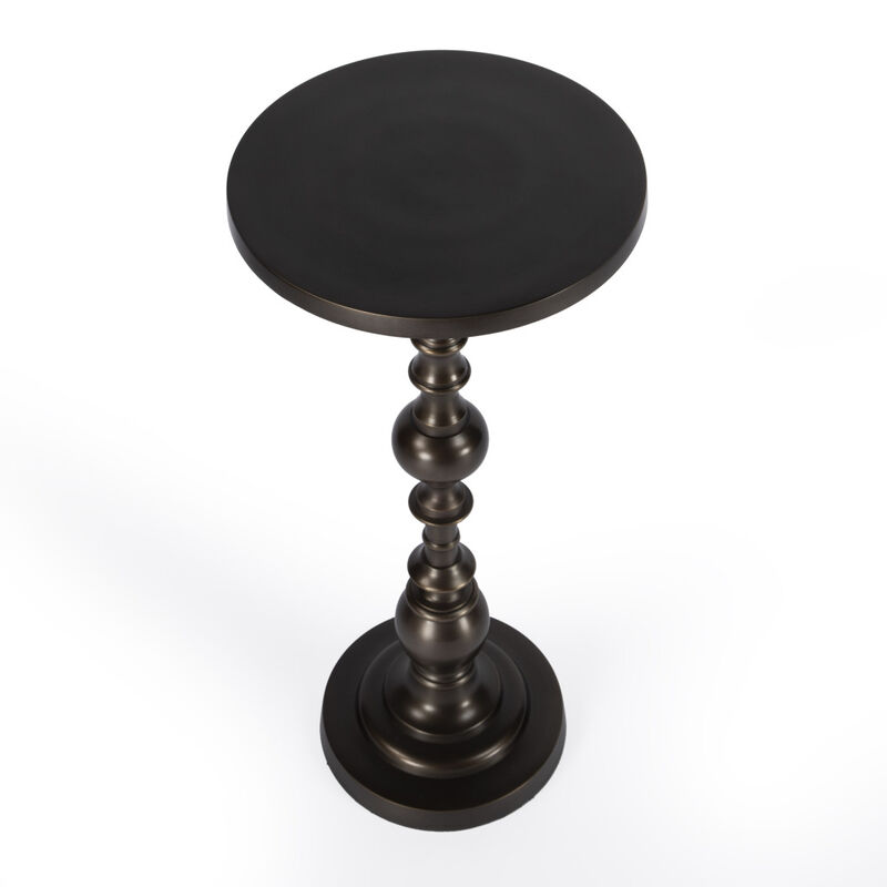 HomeRoots 23" Bronze Metal Round Pedestal End Table image number 0