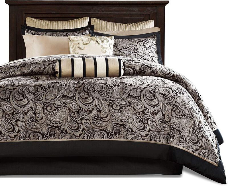 Classic Paisley Bedding Set &ndash; 12-Piece Queen Comforter with Matching Accessories
