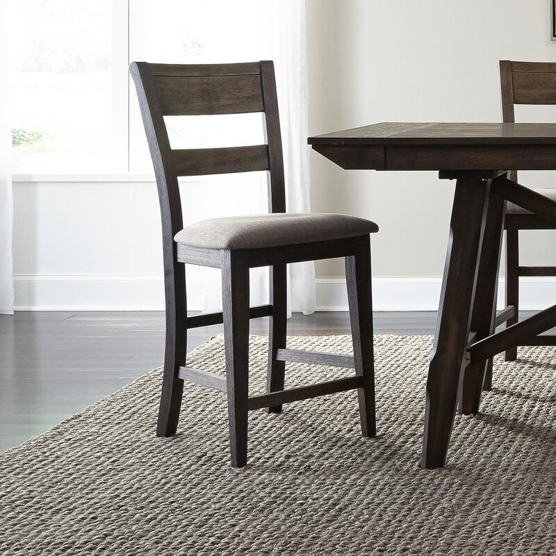 Liberty Furniture Double Bridge Splat Back Counter Chair (RTA)-Set of 2 in Dark Chestnut image number 1