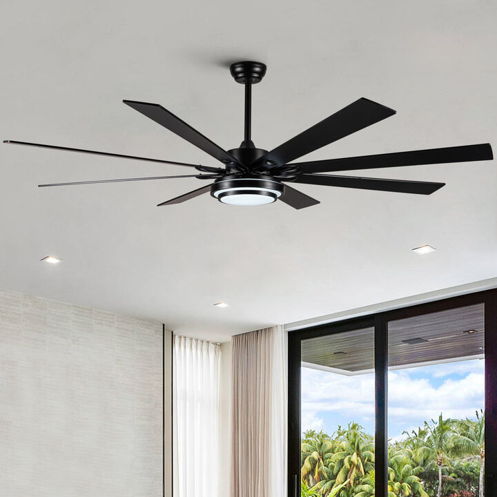 ELEMENT ACE 72 Inch Large Smart Ceiling Fan with Integrated LED Lighting, Reversible Air Direction, Dimmable Color Temperature, Remote App and Voice Control for Indoor Home Use