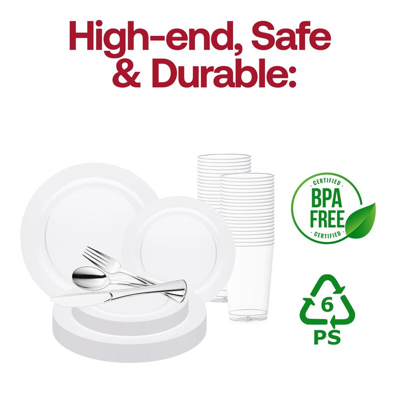 Clear Economy Round Plastic Wedding Value Set (60 Sets) image number 4