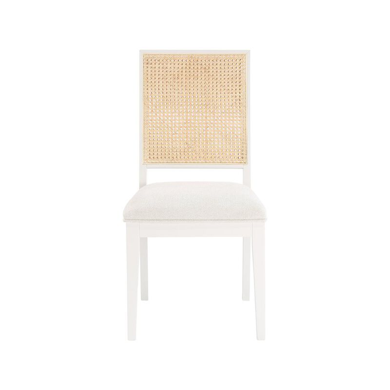 Meridian Furniture Butterfly Cream Linen Textured Fabric Dining Chair, Set of 2