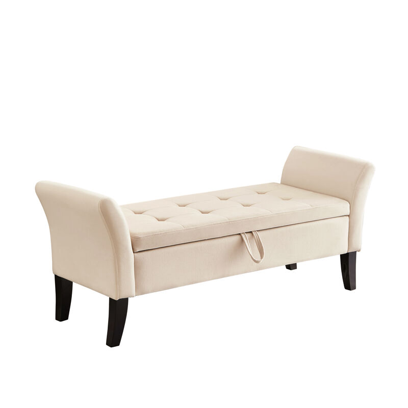 Streamdale 51.5'' Bed Bench With Storage Velvet image number 9