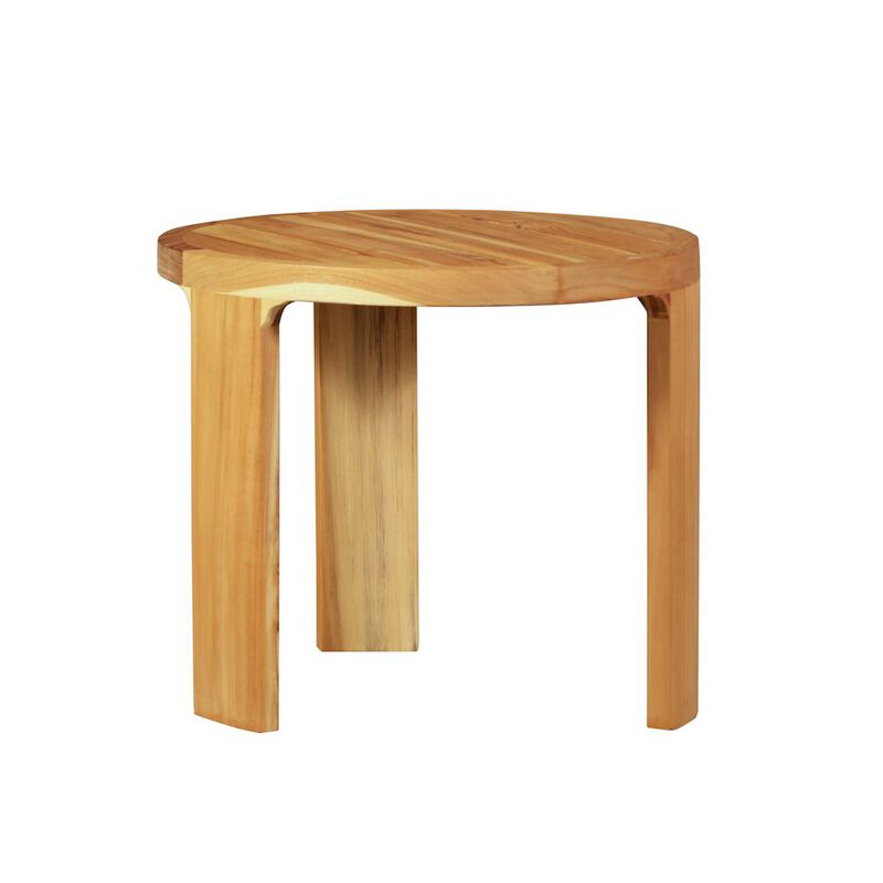 Crafters and Weavers Eclipse Outdoor Solid Teak Wood End Table