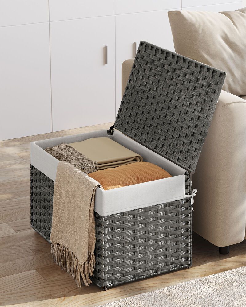 Storage Trunk with Cotton Liner and Metal Frame for Bedroom and Closet
