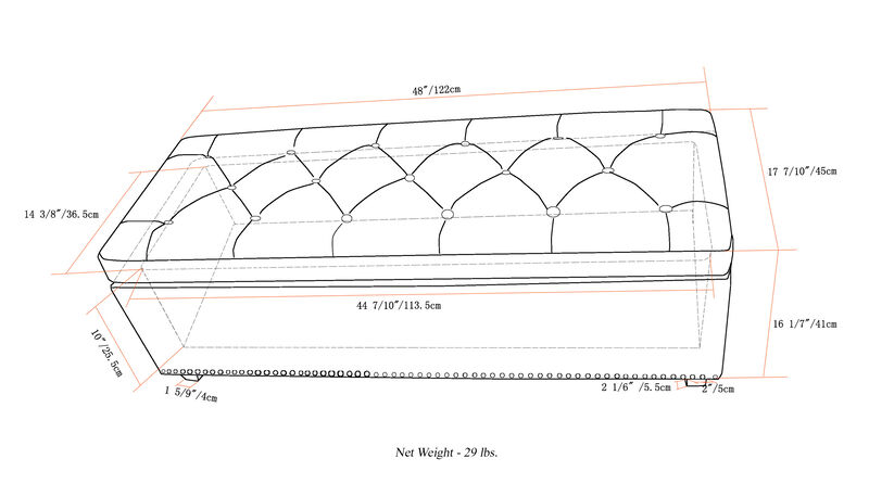 Hamilton Storage Ottoman in Denim Blue Faux Leather