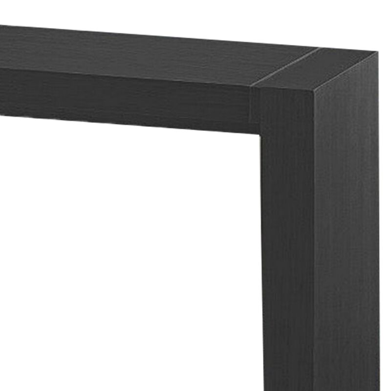 Loen 60 Inch Long Bar Height Table, Rectangular Panel Base Brown Oak Veneer