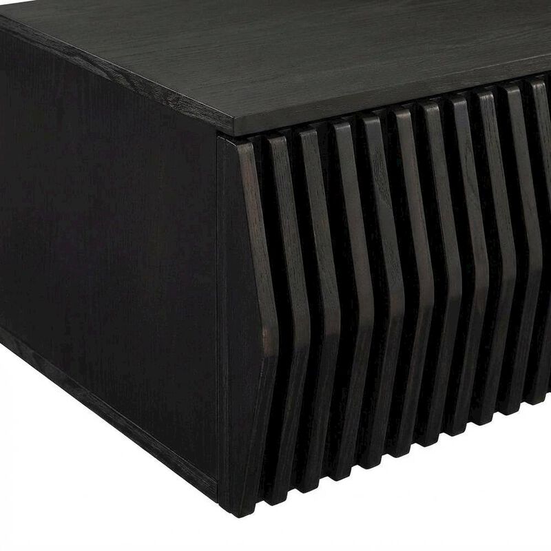 Black Wall Mount TV Stand with Sturdy Construction and Storage Space image number 6
