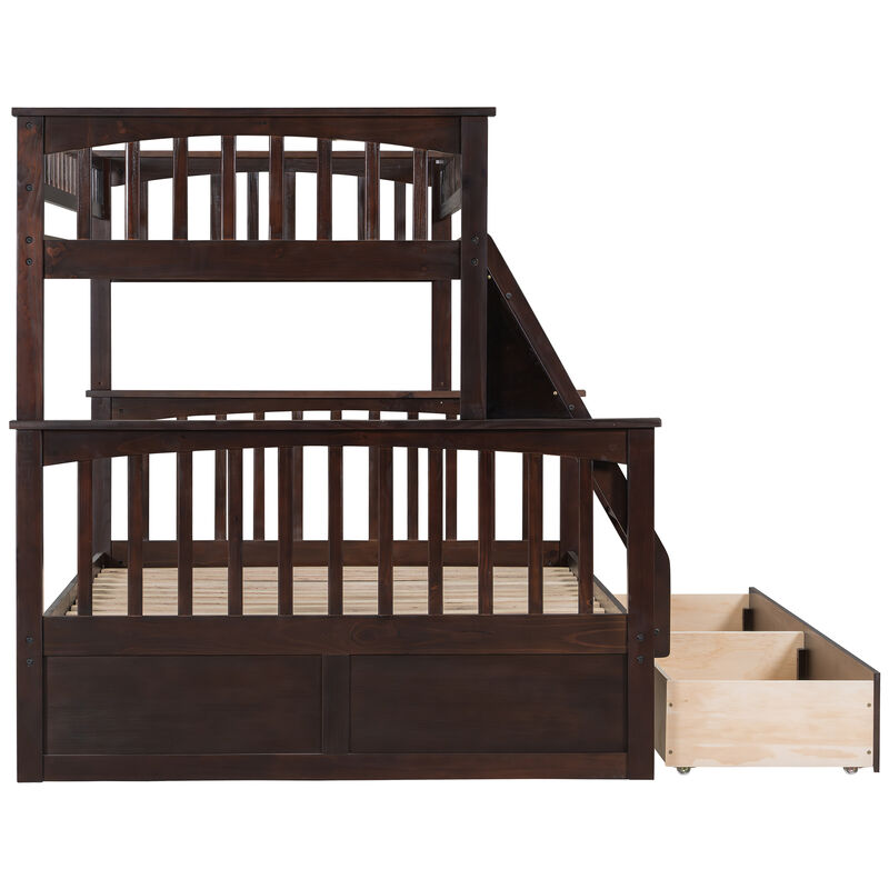 Merax Twin over Full Bunk Bed with Drawers