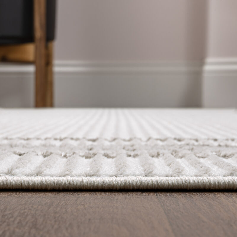 Athens Classic Border Marble Pattern High-Low Area Rug