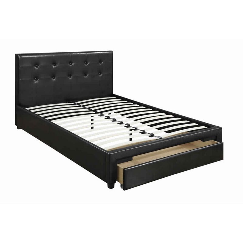 Queen Bedroom Set, Black Wood, 3 Piece Set with 2 Nightstands image number 2