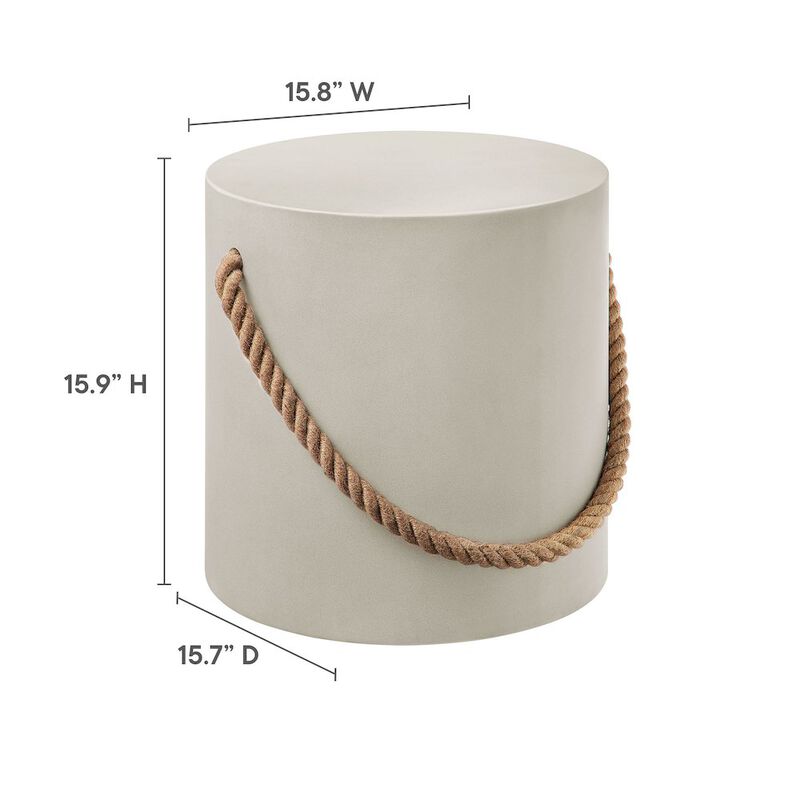 Isera Indoor - Outdoor Patio Rope Concrete Side Table Stool image number 1
